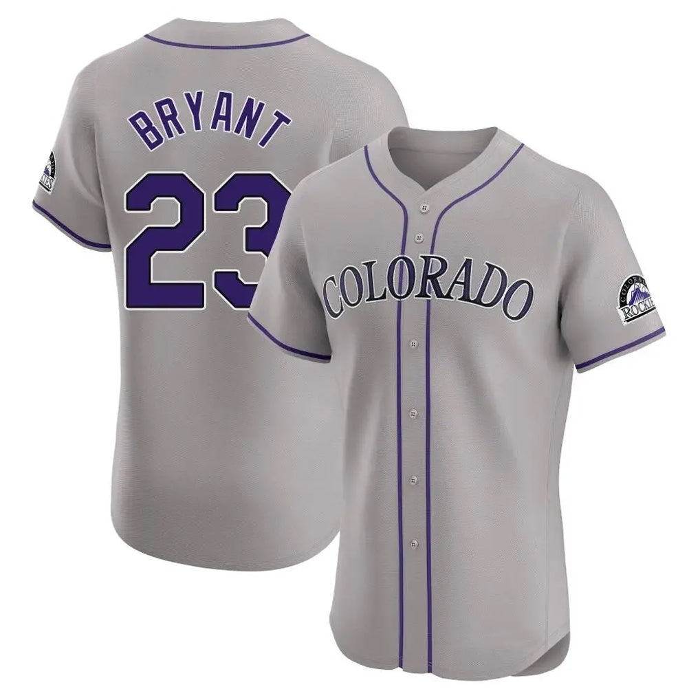 Tlead C.Rockies #23 Kris Bryant Player Gray Limited Elite Home Stitched Jerseys