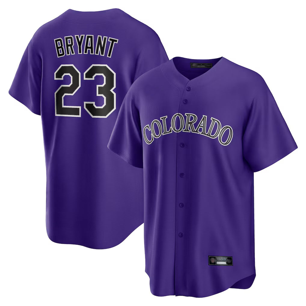 Tlead C.Rockies #23 Kris Bryant Player Purple Game Home Stitched Jerseys