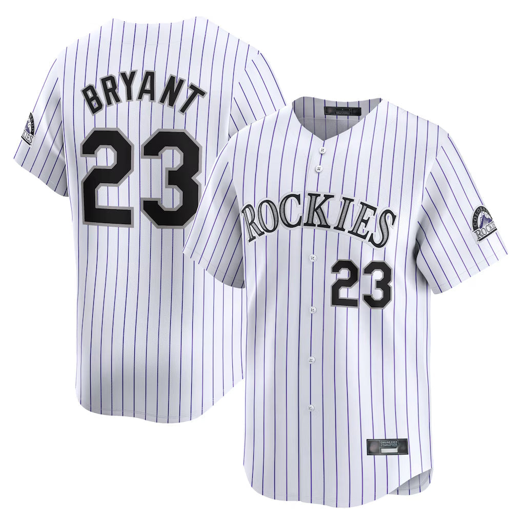 Tlead C.Rockies #23 Kris Bryant Player White Limited Home Stitched Jerseys