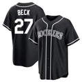 Tlead C.Rockies #27 Jordan Beck Player Black Fashion Out Home Game Stitched Jerseys