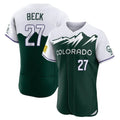 Tlead C.Rockies #27 Jordan Beck Player Green City Connect Limited Elite Home Stitched Jerseys