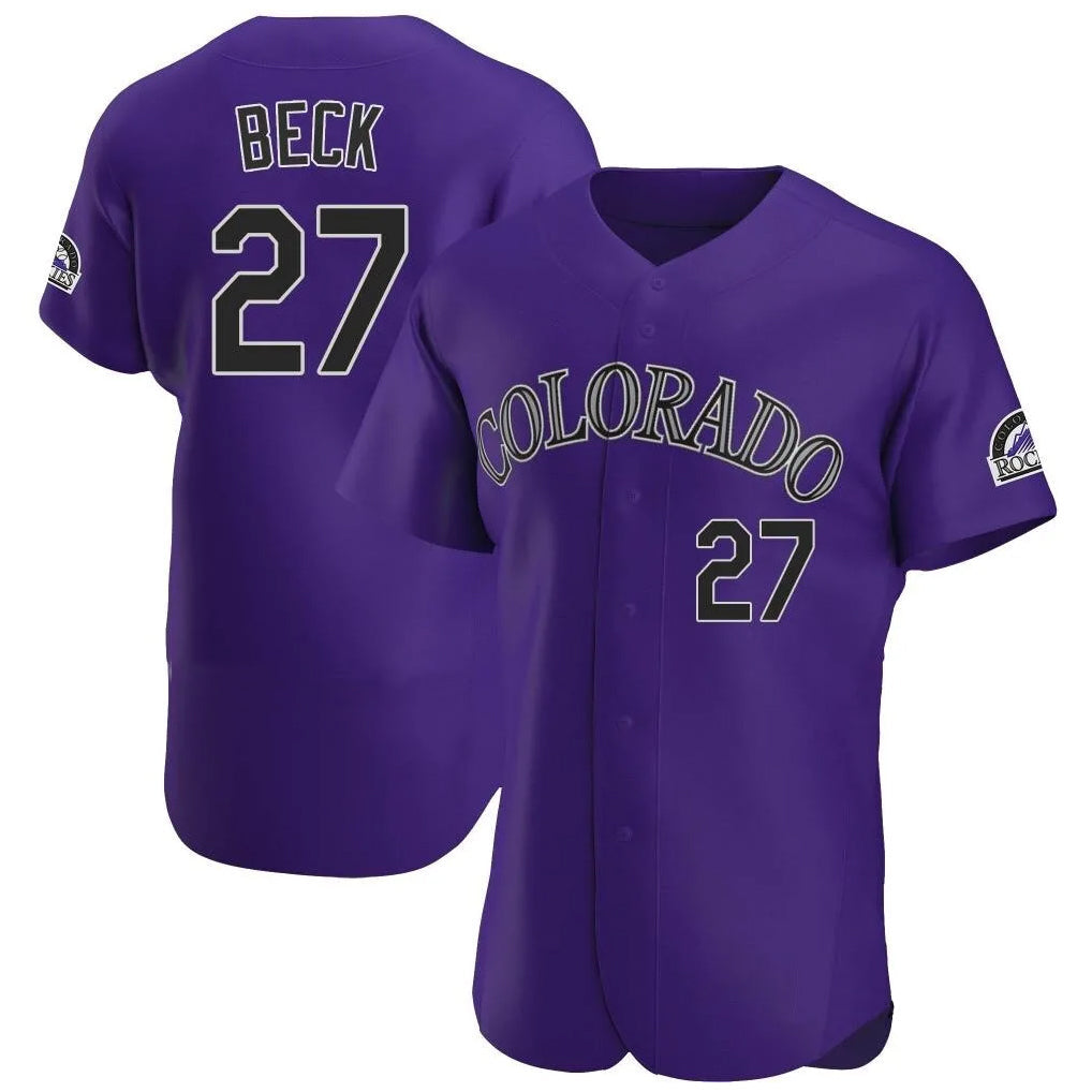 Tlead C.Rockies #27 Jordan Beck Player Purple Limited Elite Home Stitched Jerseys
