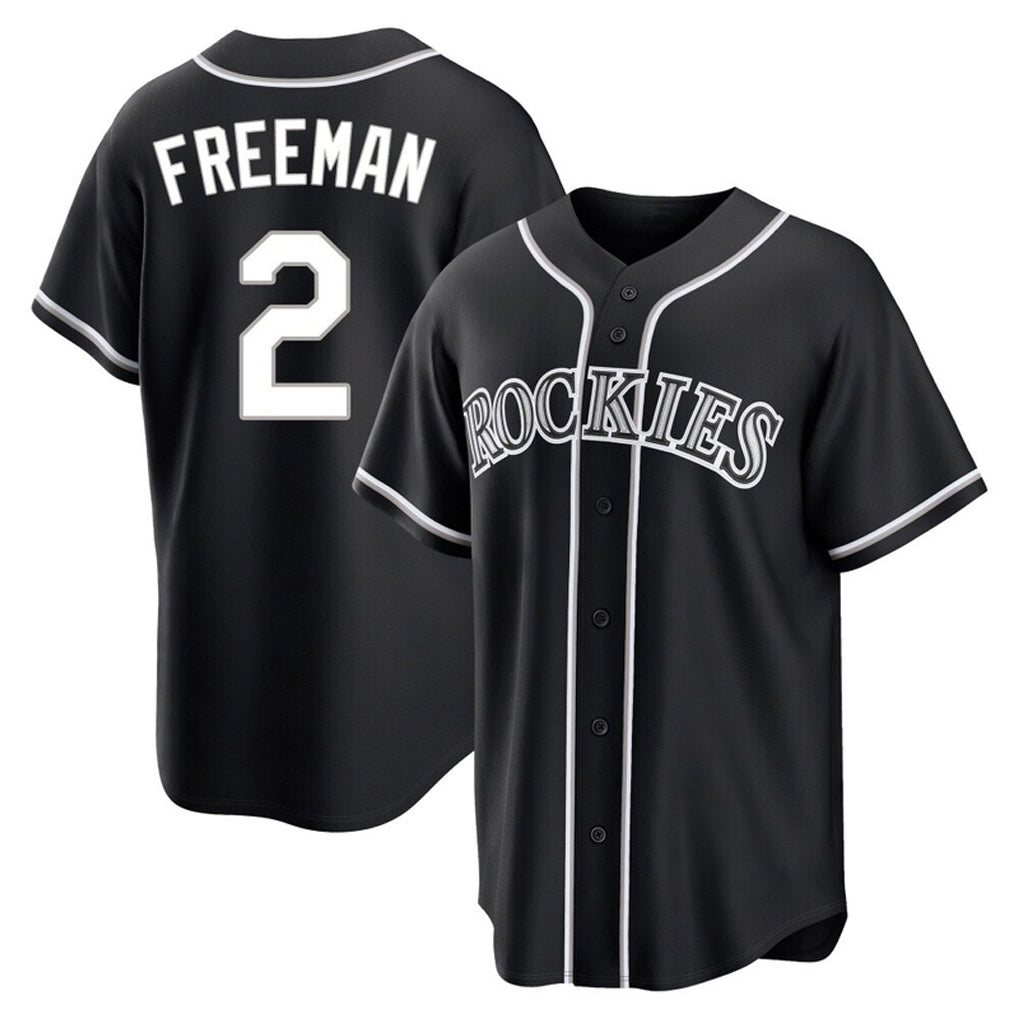 Tlead C.Rockies #2 Tyler Freeman Player Black Fashion Out Home Game Stitched Jerseys