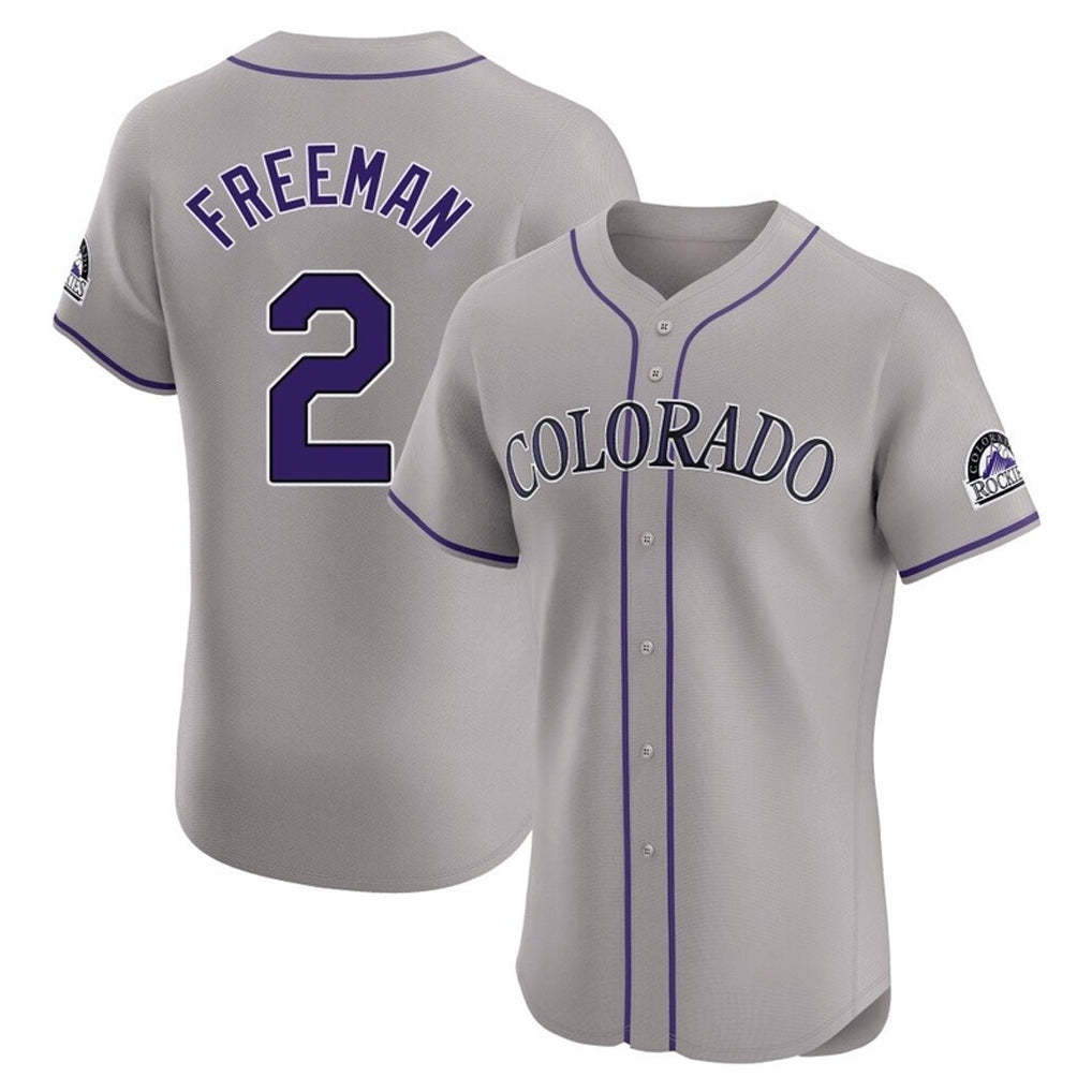 Tlead C.Rockies #2 Tyler Freeman Player Gray Limited Elite Home Stitched Jerseys