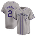 Tlead C.Rockies #2 Tyler Freeman Player Gray Limited Home Stitched Jerseys