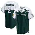 Tlead C.Rockies #2 Tyler Freeman Player Green City Connect Home Game Stitched Jerseys