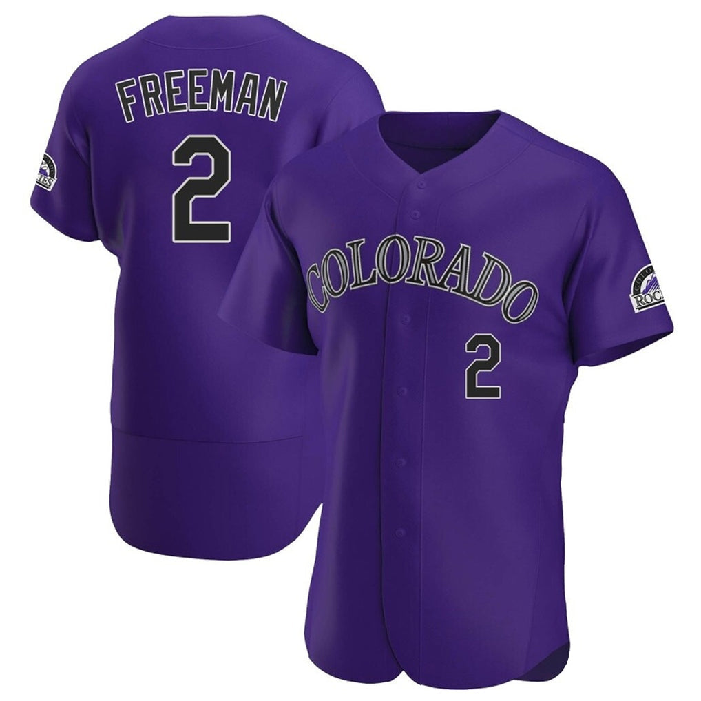 Tlead C.Rockies #2 Tyler Freeman Player Purple Limited Elite Home Stitched Jerseys