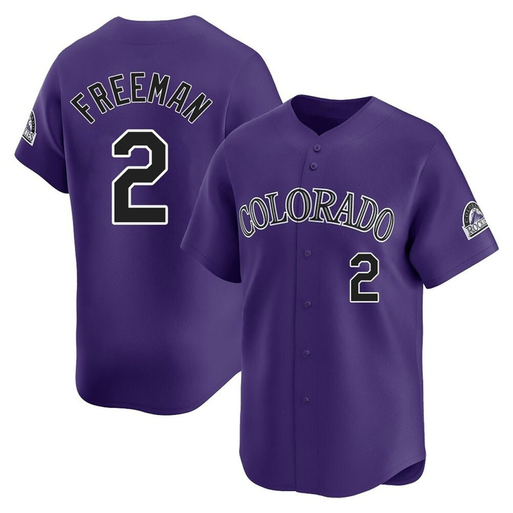 Tlead C.Rockies #2 Tyler Freeman Player Purple Limited Home Stitched Jerseys