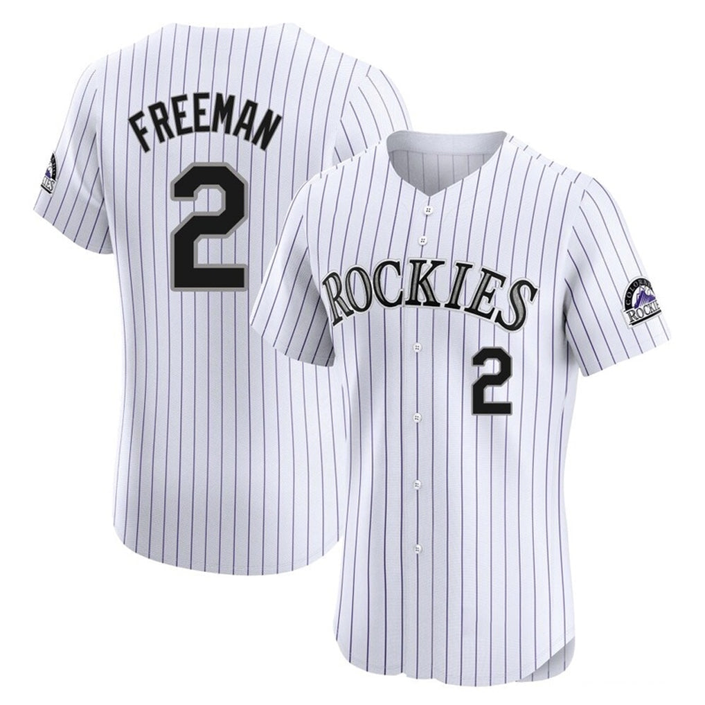 Tlead C.Rockies #2 Tyler Freeman Player White Limited Elite Home Stitched Jerseys