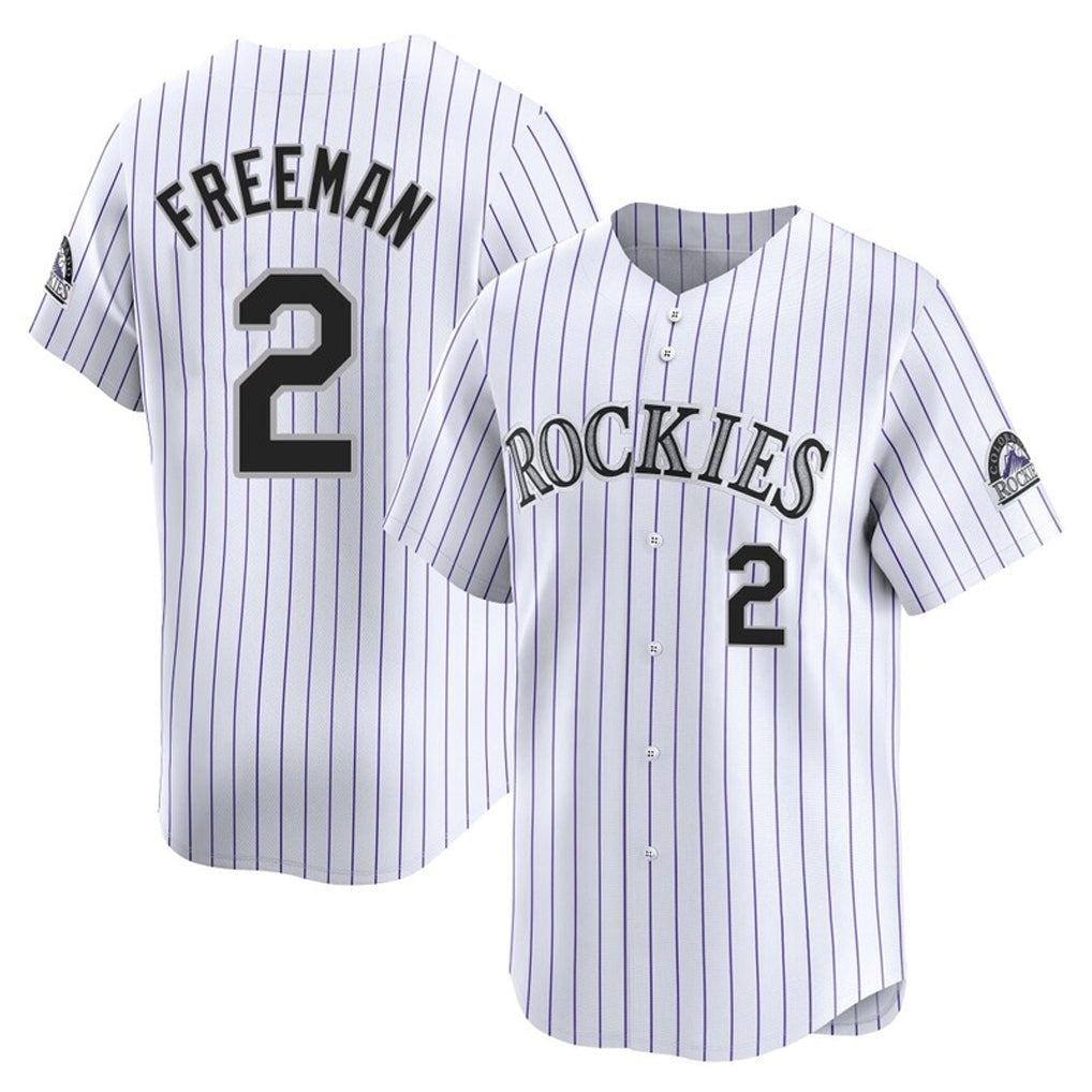 Tlead C.Rockies #2 Tyler Freeman Player White Limited Home Stitched Jerseys