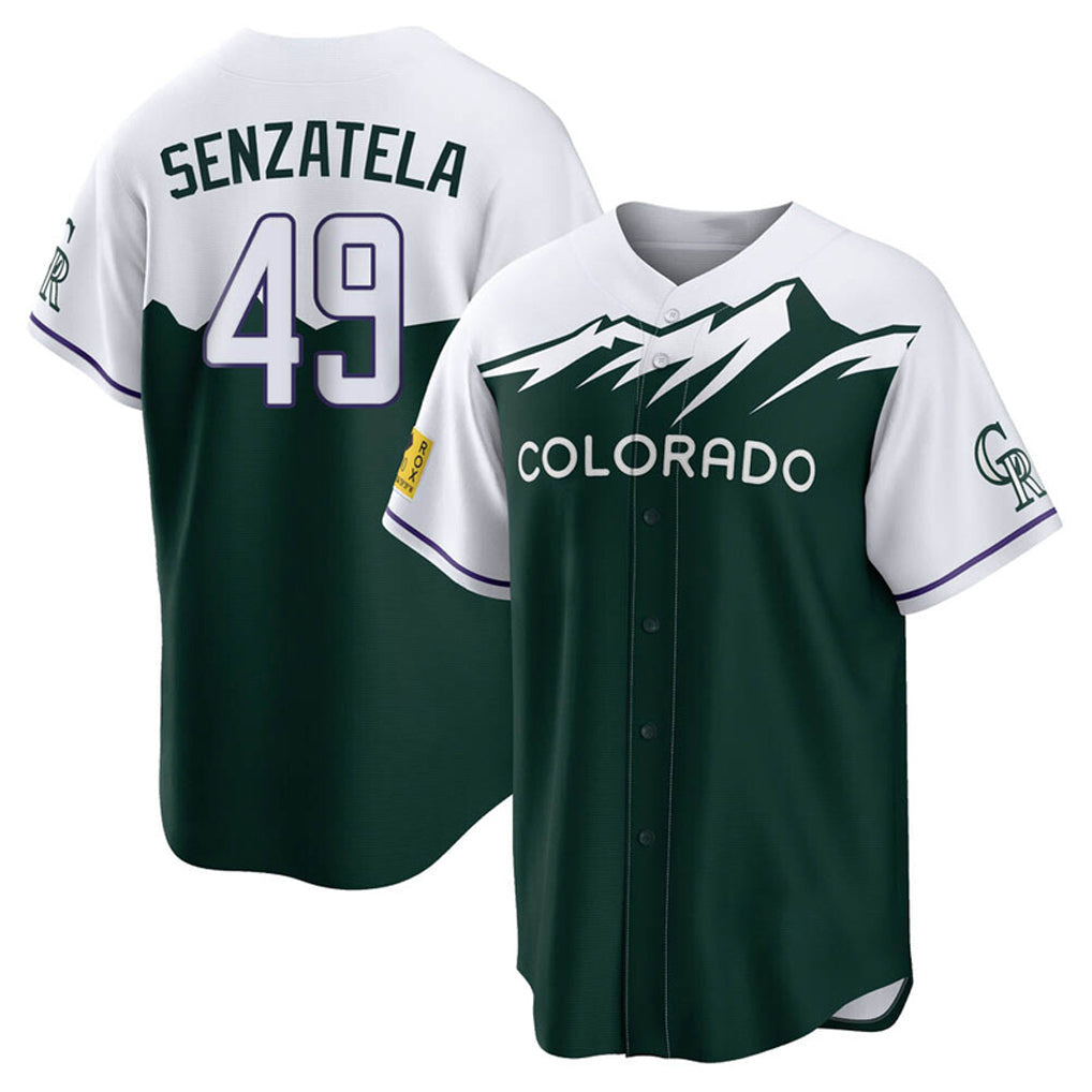 Tlead C.Rockies #49 Antonio Senzatela Player Green City Connect Home Game Stitched Jerseys