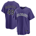 Tlead C.Rockies #49 Antonio Senzatela Player Purple Game Home Stitched Jerseys