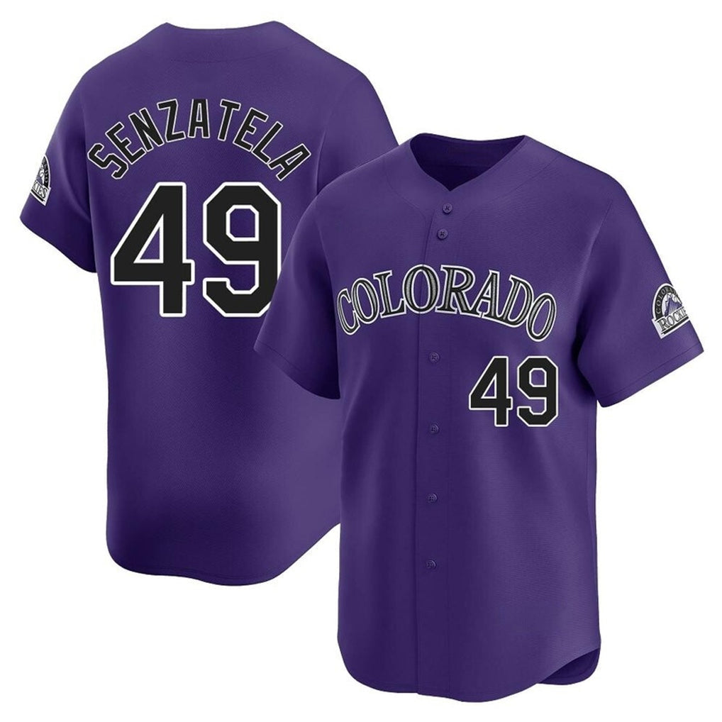 Tlead C.Rockies #49 Antonio Senzatela Player Purple Limited Home Stitched Jerseys