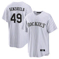 Tlead C.Rockies #49 Antonio Senzatela Player White Game Home Stitched Jerseys
