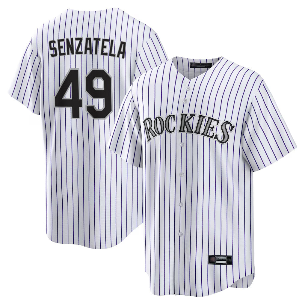 Tlead C.Rockies #49 Antonio Senzatela Player White Game Home Stitched Jerseys