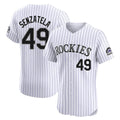 Tlead C.Rockies #49 Antonio Senzatela Player White Limited Elite Home Stitched Jerseys