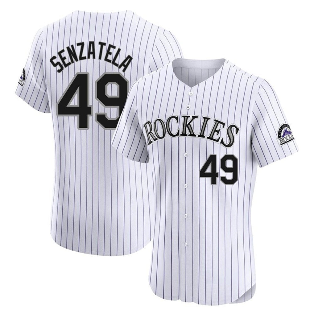 Tlead C.Rockies #49 Antonio Senzatela Player White Limited Elite Home Stitched Jerseys