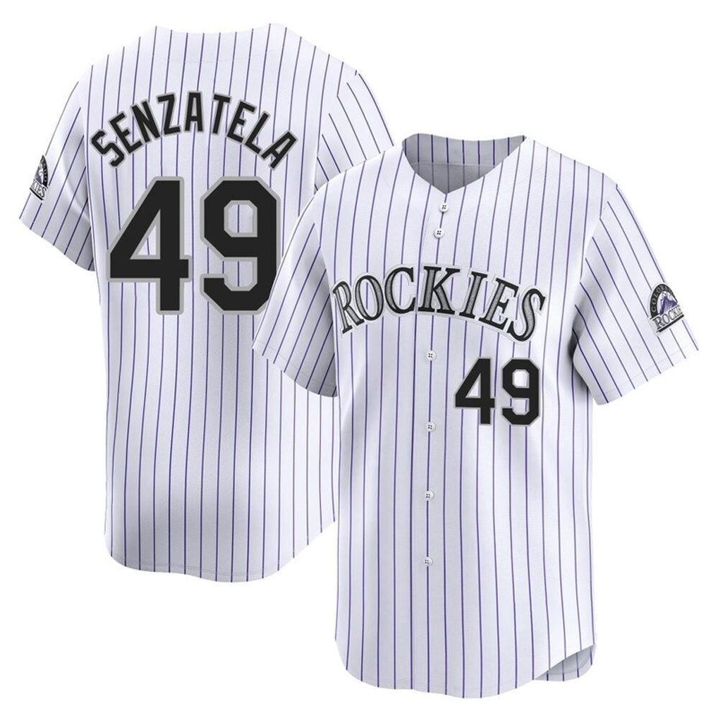 Tlead C.Rockies #49 Antonio Senzatela Player White Limited Home Stitched Jerseys