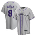 Tlead C.Rockies #8 Ryan Ritter Player Gray Game Home Stitched Jerseys
