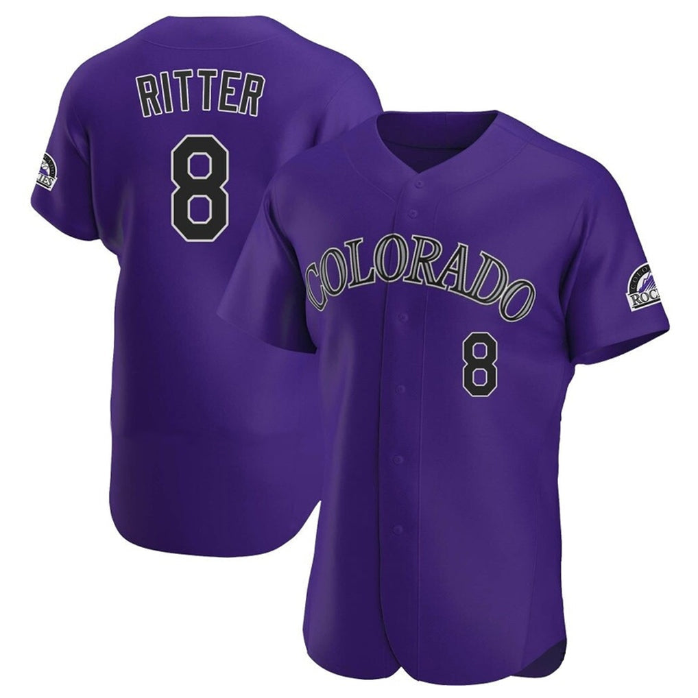 Tlead C.Rockies #8 Ryan Ritter Player Purple Limited Elite Home Stitched Jerseys