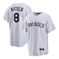 Tlead C.Rockies #8 Ryan Ritter Player White Game Home Stitched Jerseys