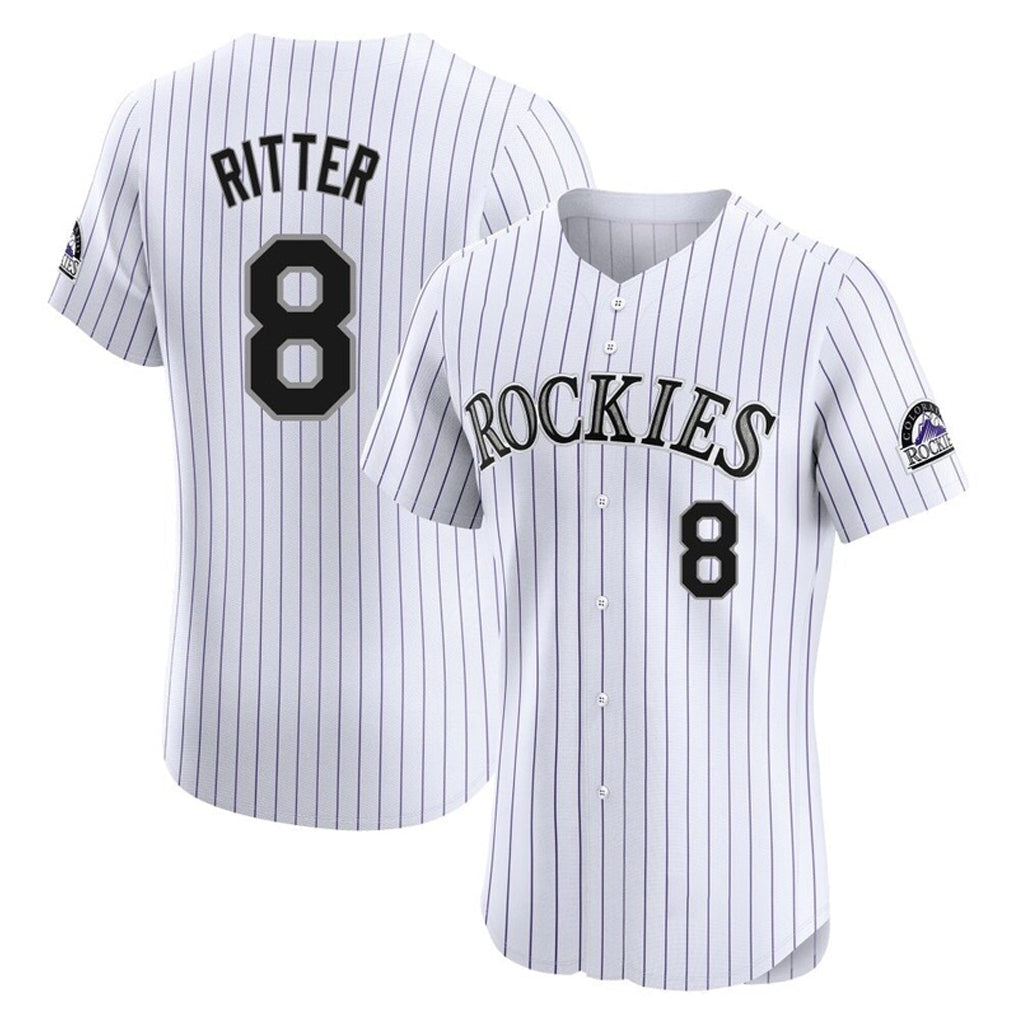 Tlead C.Rockies #8 Ryan Ritter Player White Limited Elite Home Stitched Jerseys