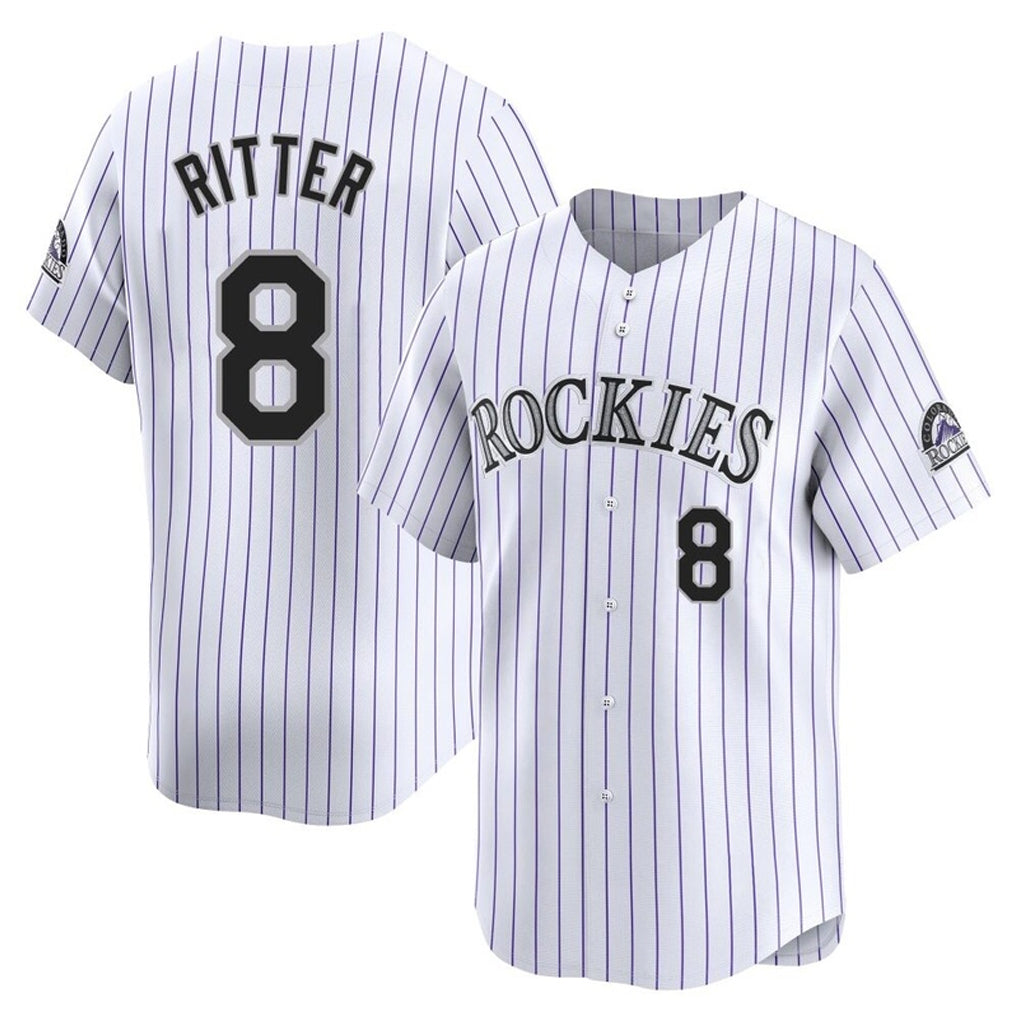 Tlead C.Rockies #8 Ryan Ritter Player White Limited Home Stitched Jerseys