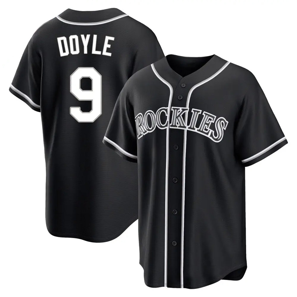 Tlead C.Rockies #9 Brenton Doyle Player Black Fashion Out Home Game Stitched Jerseys