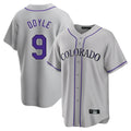Tlead C.Rockies #9 Brenton Doyle Player Gray Game Home Stitched Jerseys