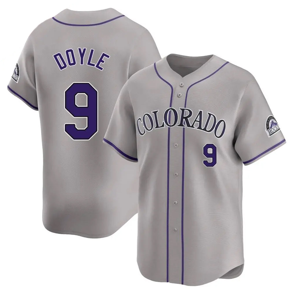 Tlead C.Rockies #9 Brenton Doyle Player Gray Limited Home Stitched Jerseys