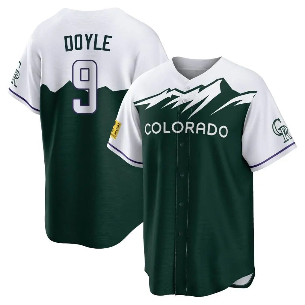Tlead C.Rockies #9 Brenton Doyle Player Green City Connect Home Game Stitched Jerseys