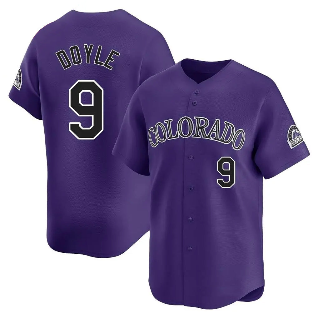 Tlead C.Rockies #9 Brenton Doyle Player Purple Limited Home Stitched Jerseys