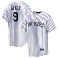 Tlead C.Rockies #9 Brenton Doyle Player White Game Home Stitched Jerseys