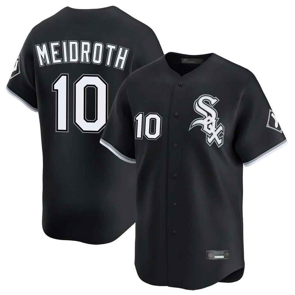 Tlead C.White Sox #10 Chase Meidroth Player Black Limited Home Stitched Jerseys