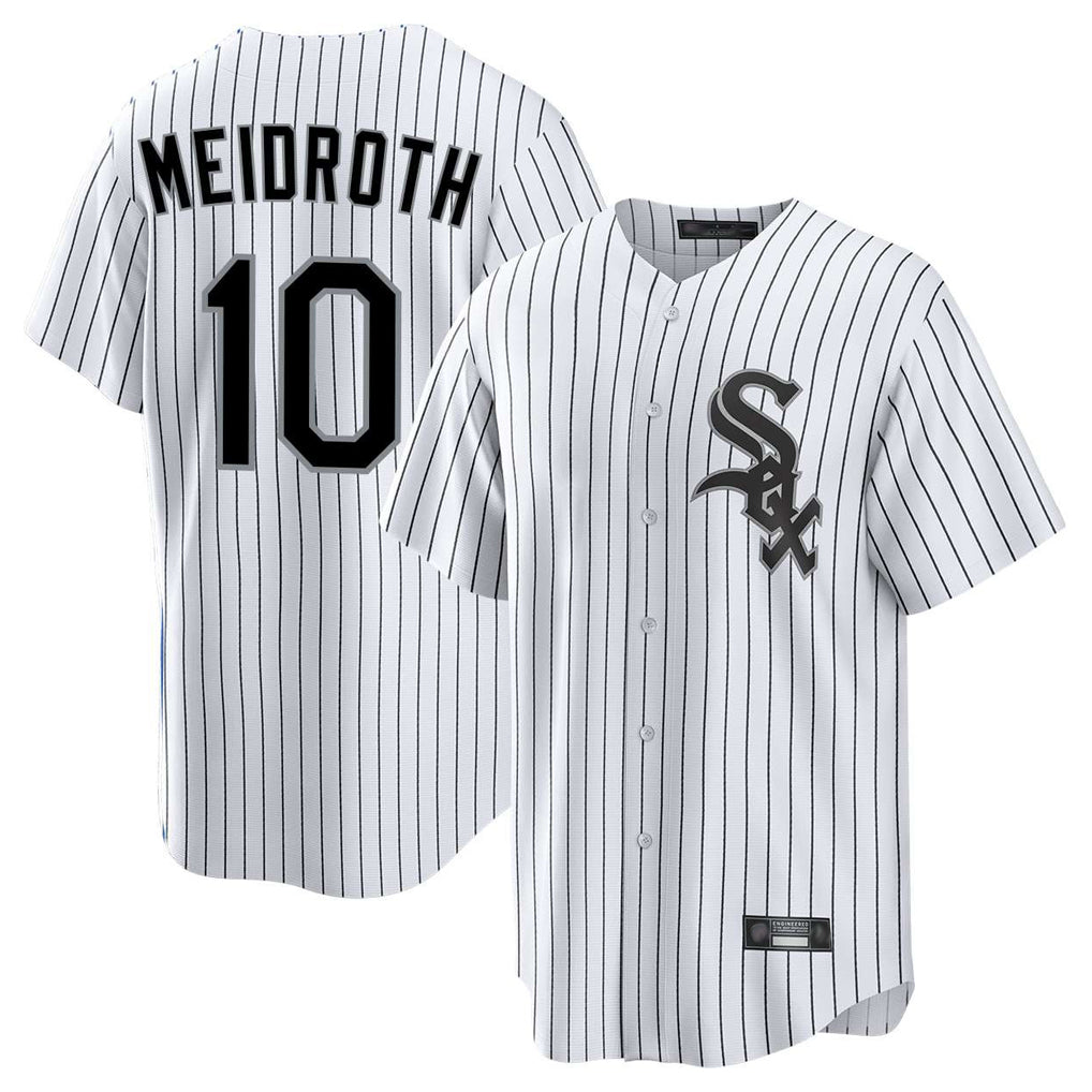 Tlead C.White Sox #10 Chase Meidroth Player White Stripe Home Game Stitched Jerseys