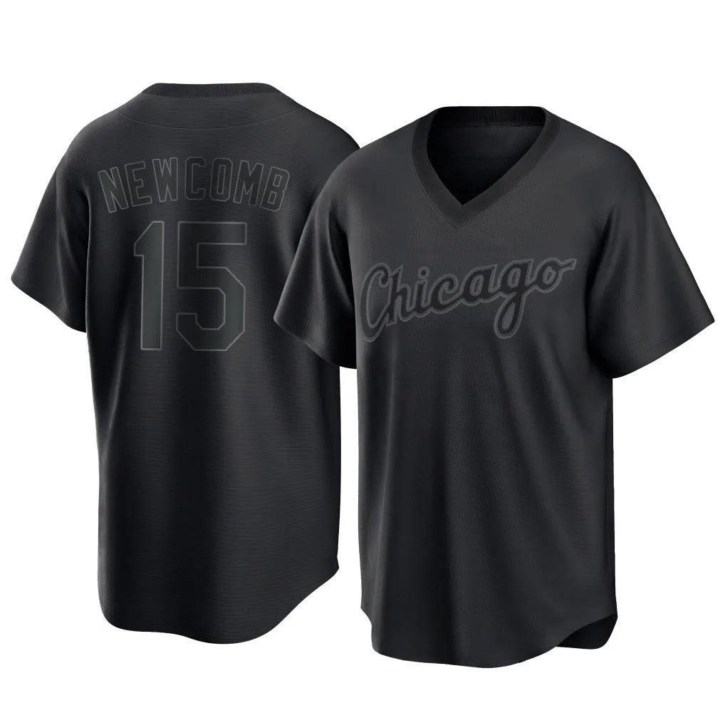 Tlead C.White Sox #15 Sean Newcomb Player Black T-shirt Home Game Stitched Jerseys