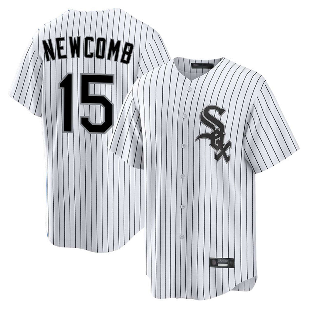 Tlead C.White Sox #15 Sean Newcomb Player White Stripe Home Game Stitched Jerseys