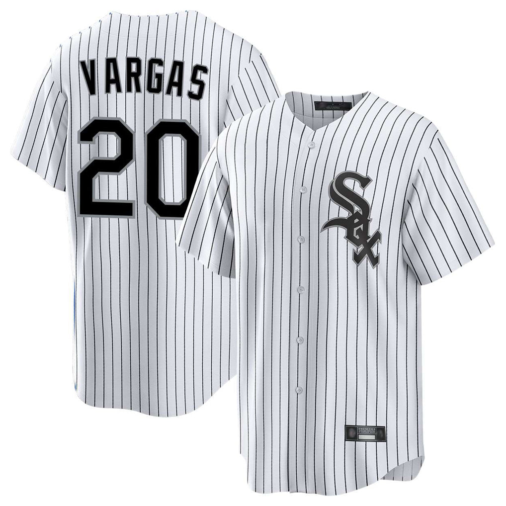 Tlead C.White Sox #20 Miguel Vargas Player White Stripe Home Game Stitched Jerseys