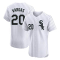 Tlead C.White Sox #20 Miguel Vargas Player White Stripe Limited Elite Home Stitched Jerseys