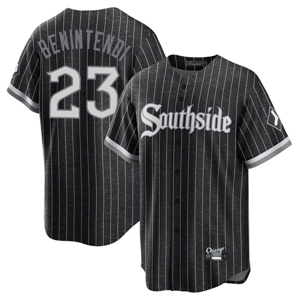 Tlead C.White Sox #23 Andrew Benintendi Player Black City Connect Home Game Stitched Jerseys