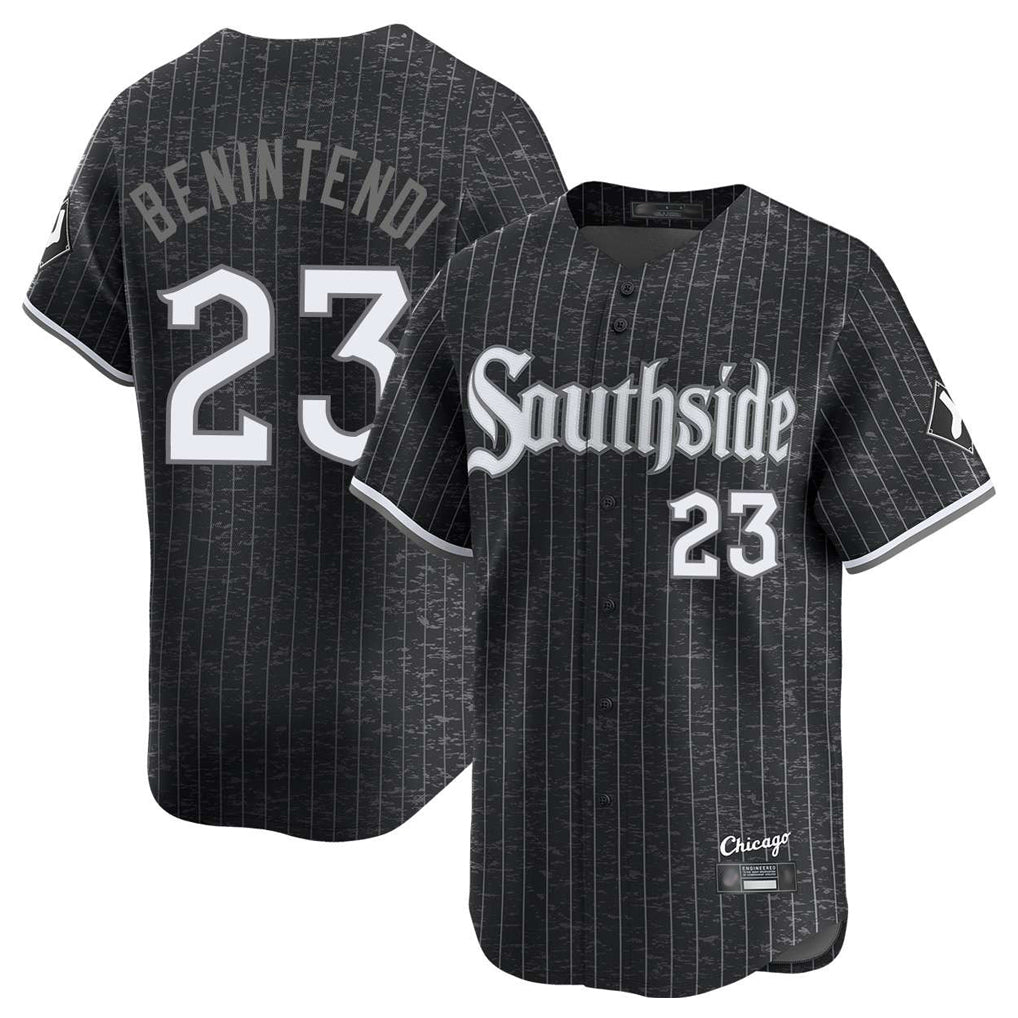 Tlead C.White Sox #23 Andrew Benintendi Player Black City Connect Limited Home Stitched Jerseys