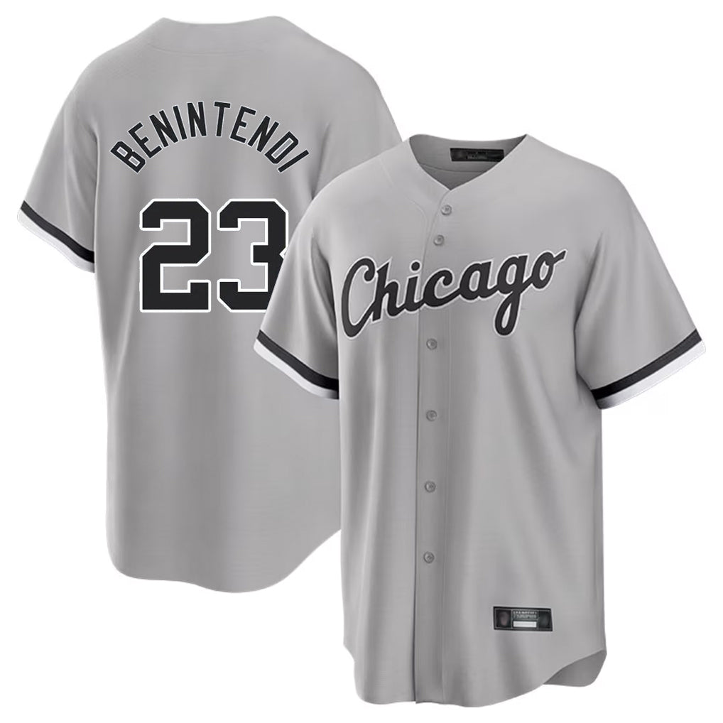 Tlead C.White Sox #23 Andrew Benintendi Player Gray Home Game Stitched Jerseys