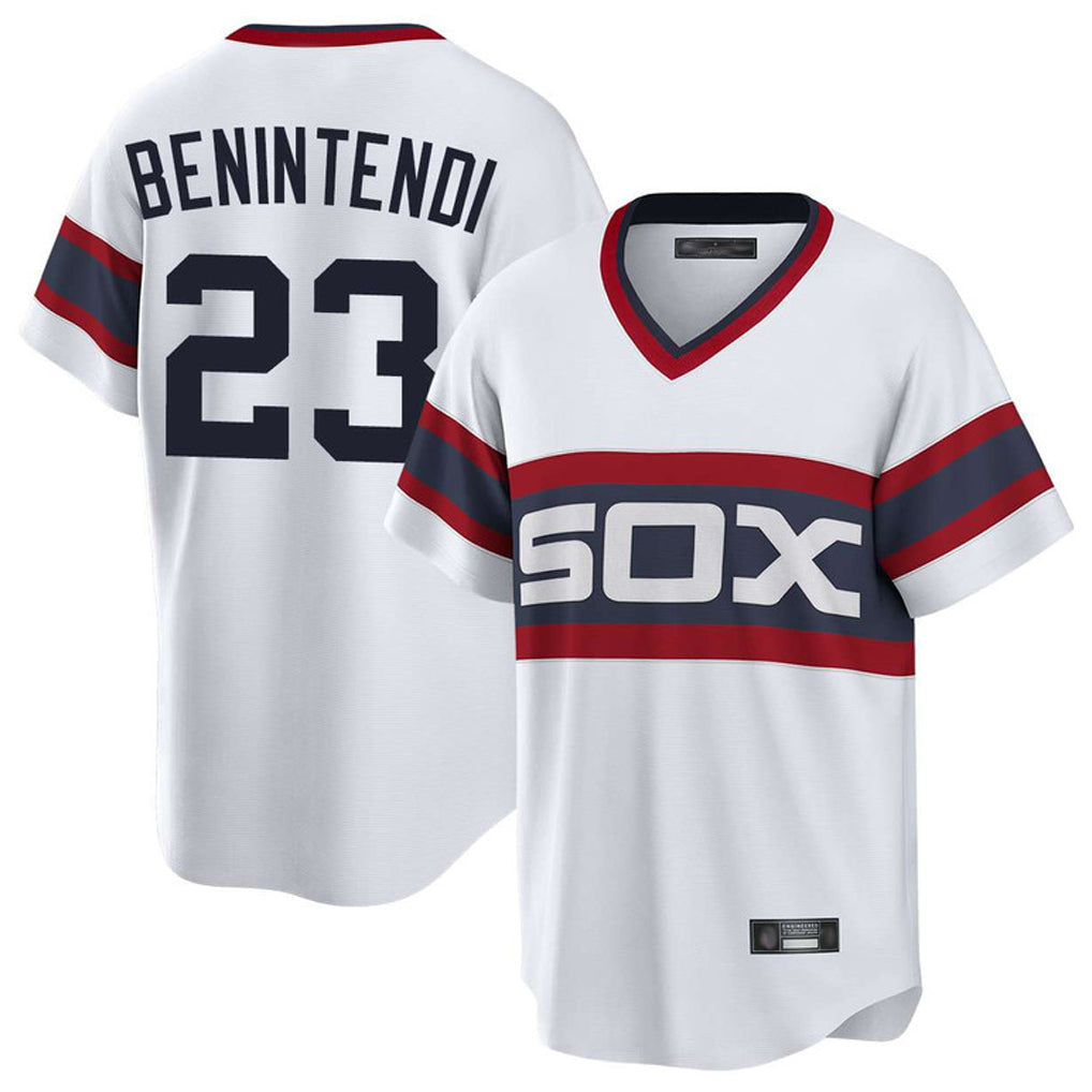 Tlead C.White Sox #23 Andrew Benintendi Player White T-shirt Home Game Stitched Jerseys
