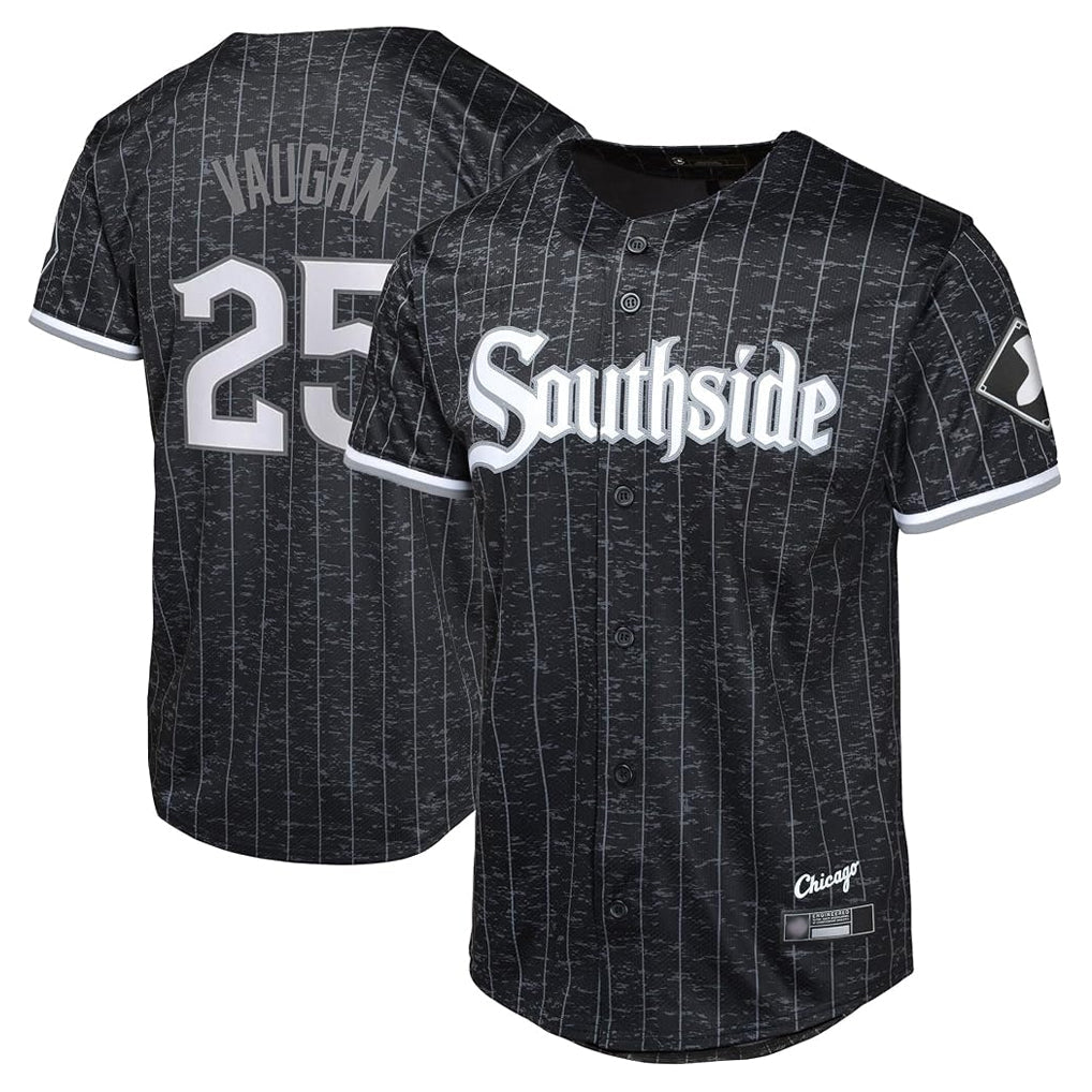 Tlead C.White Sox #25 Andrew Vaughn Player Black City Connect Home Game Stitched Jerseys