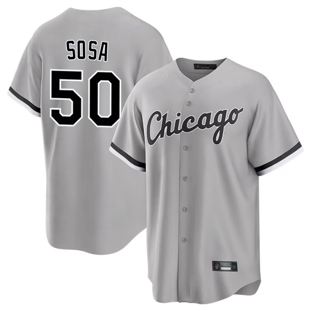 Tlead C.White Sox #50 Lenyn Sosa Player Gray Home Game Stitched Jerseys