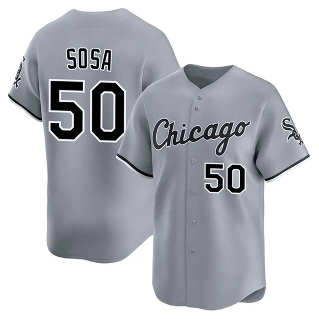 Tlead C.White Sox #50 Lenyn Sosa Player Gray Road Limited Home Stitched Jerseys