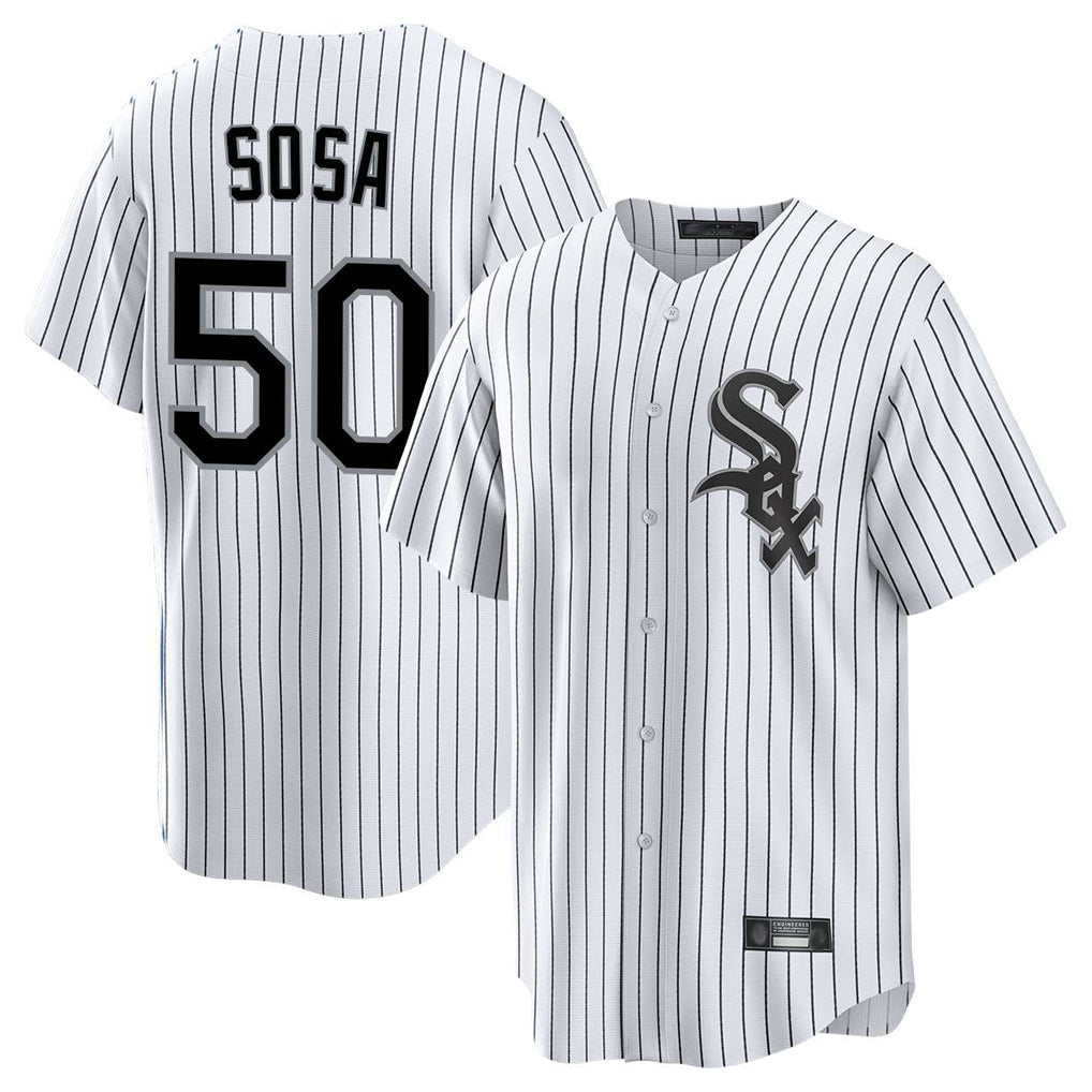 Tlead C.White Sox #50 Lenyn Sosa Player White Stripe Home Game Stitched Jerseys