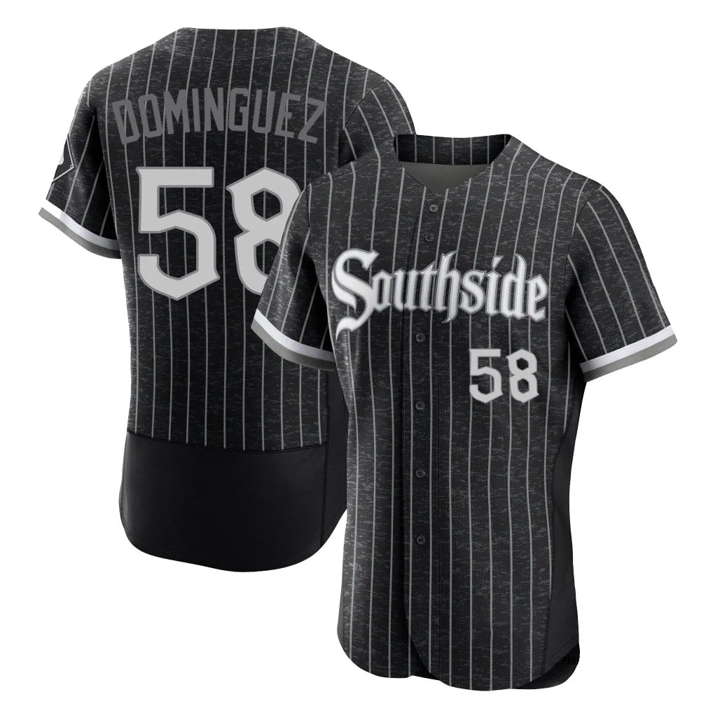 Tlead C.White Sox #58 Seranthony Dom¡§anguez Player Black City Connect Limited Elite Home Stitched Jerseys