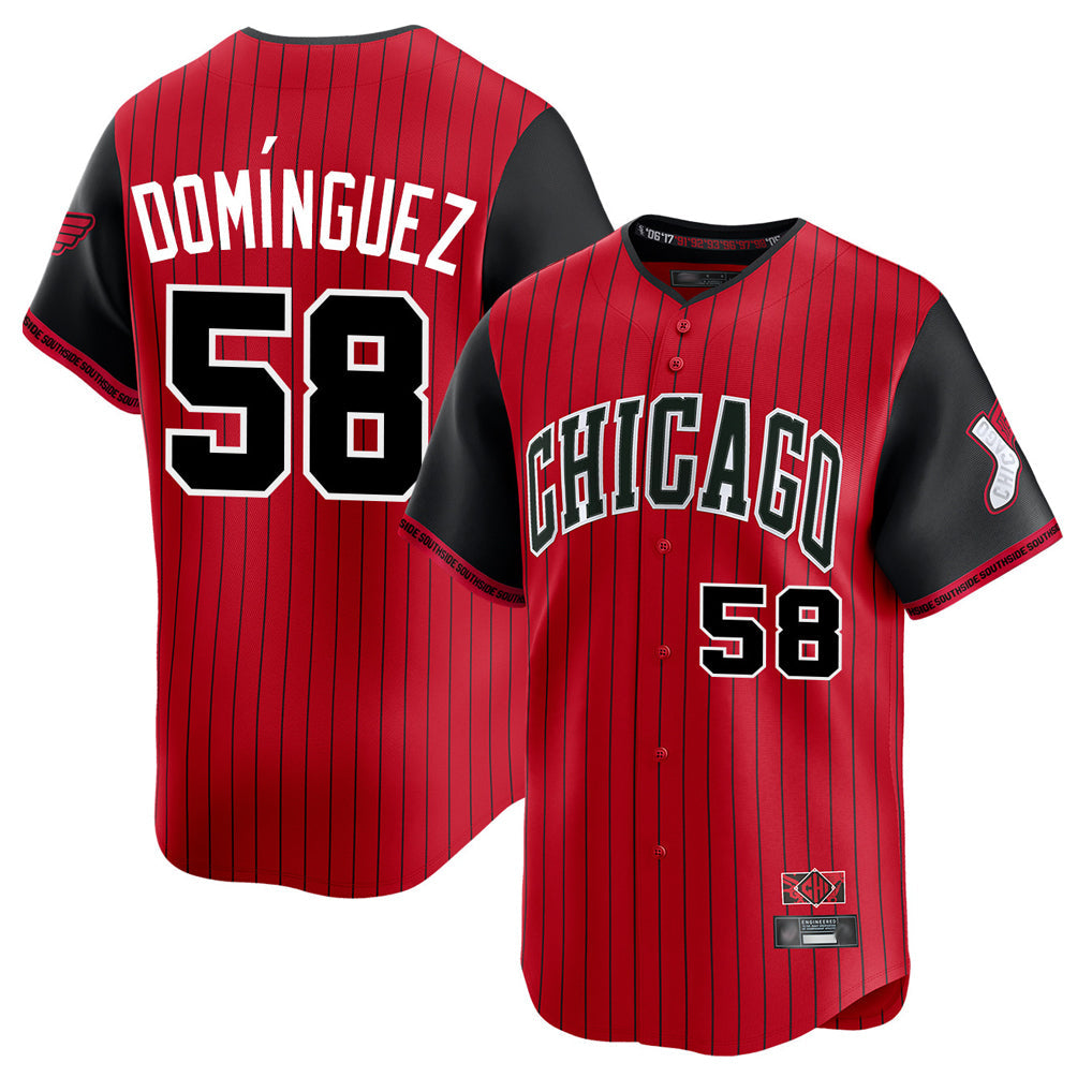 Tlead C.White Sox #58 Seranthony Dom¡§anguez Player Red City Connect Limited Home Stitched Jerseys