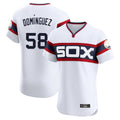 Tlead C.White Sox #58 Seranthony Dom¡§anguez Player White T-shirt Limited Elite Home Stitched Jerseys